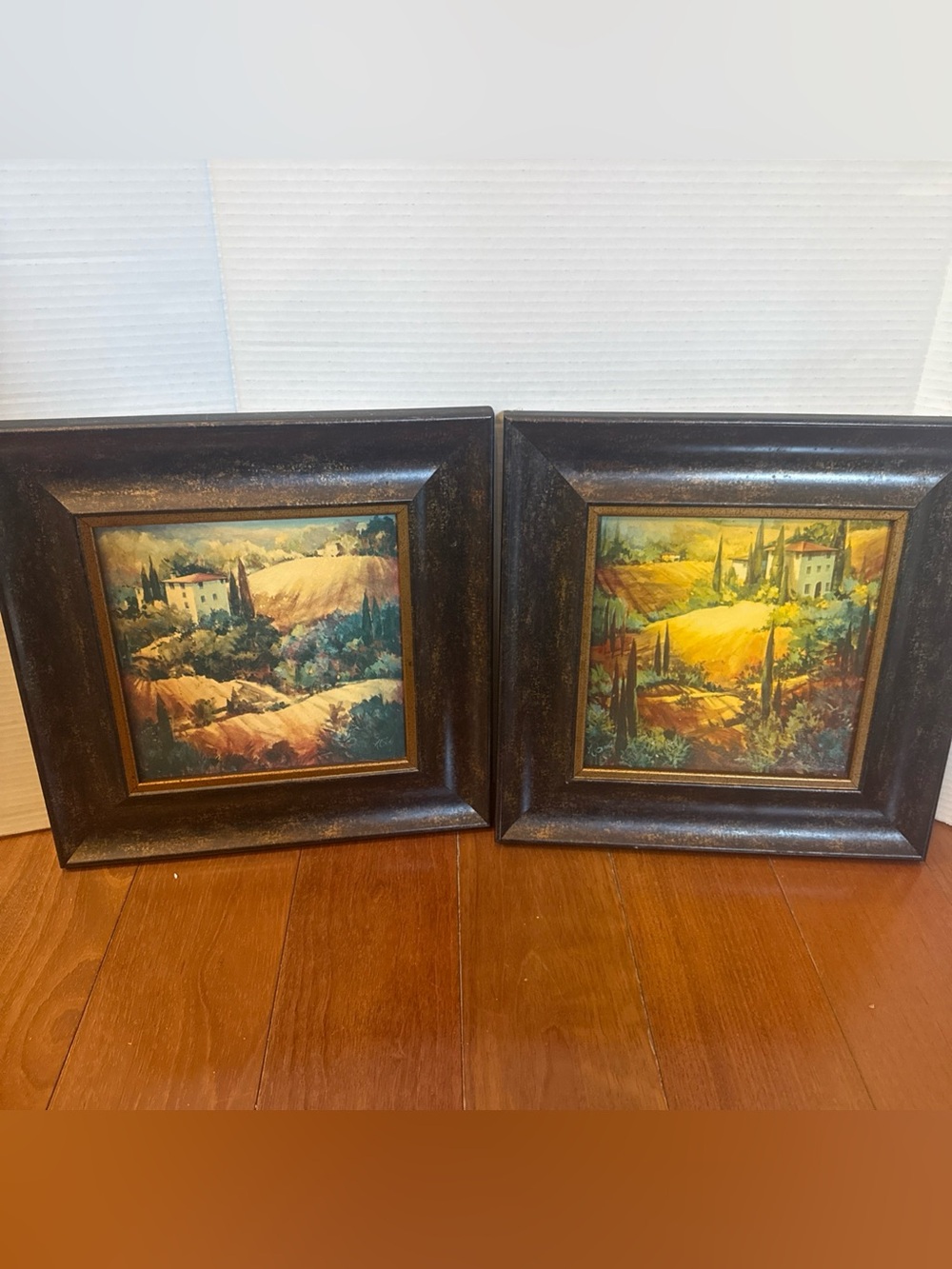 Nancy O'Toole Tuscany Framed Canvas Prints Pair Evening Glow & Morning Light 14”